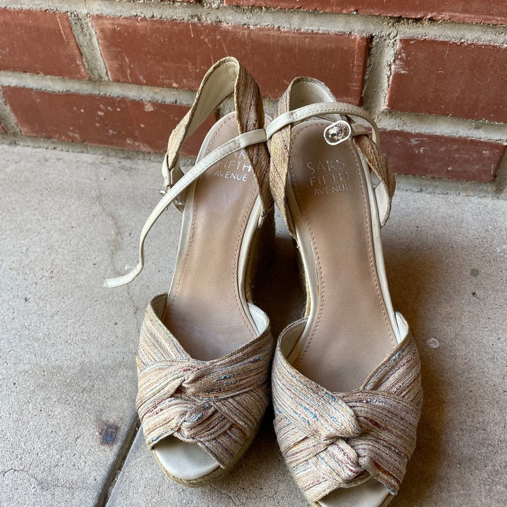 Saks Fifth Avenue Espadrille Knot Wedge Sandals